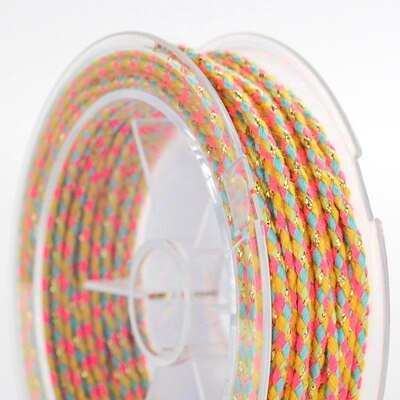 Corde en coton coloré haut de gamme, fil de coton tricolore fait à la main, bricolage, corde de Bracelet tressée à la main, 2MM: 12