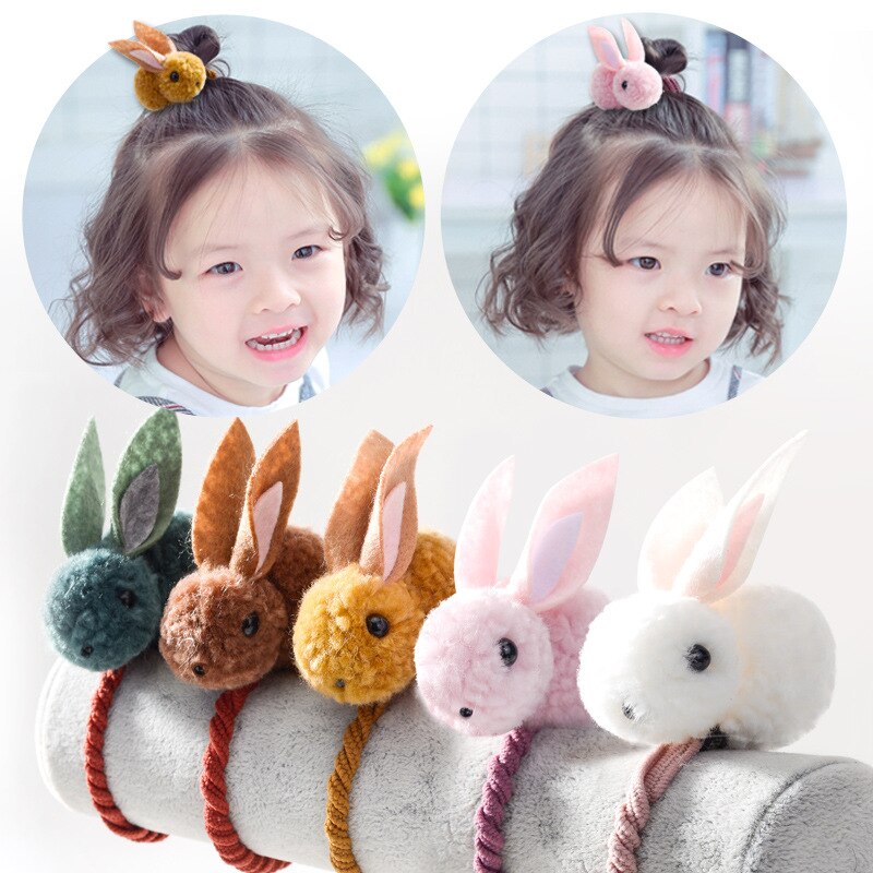 Bracelet caoutchouc lapin pour enfants 5 couleurs | Joli bracelet caoutchouc pour filles, corde pour tête, accessoires pour cheveux, anneau à cheveux, épingle à cheveux, bijoux de coiffure