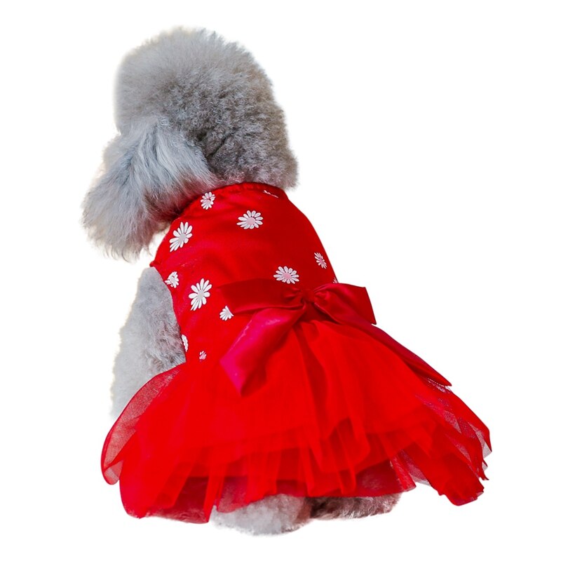 Hond Mesh Jurk Kleine Hond Bruiloft Zomer Tutu Jurk Boog Knoop Rok Voor Kleine En Middelgrote Honden Roupa Cachorro