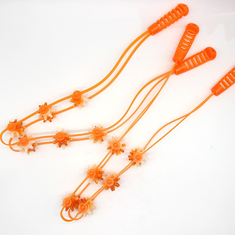 1pcs 95cm Plastic Massager Two-color Pull Back Roller Massage Rope Manual Massage Apparatus Promote Blood Circulat