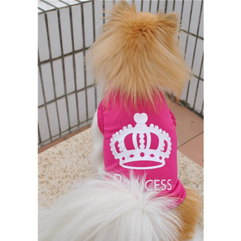 Red Crown Pattern Pet Clothes for Dogs Vest Japanese Dog Clothes Summer Soft Comfortable Breathable Pet Dog Clothes for Pitbulls