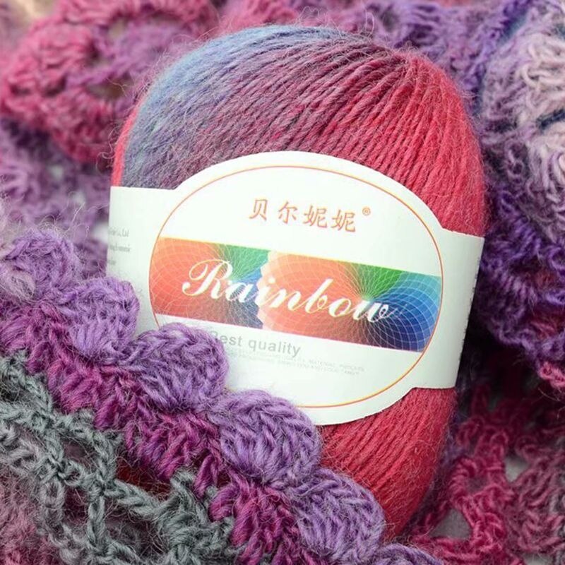 Soft Worsted Yarn Rainbow Gradient Colors DIY Baby Knitting Wool Shawl Scarf Sweater Crochet Thread Supplies Jy16 20