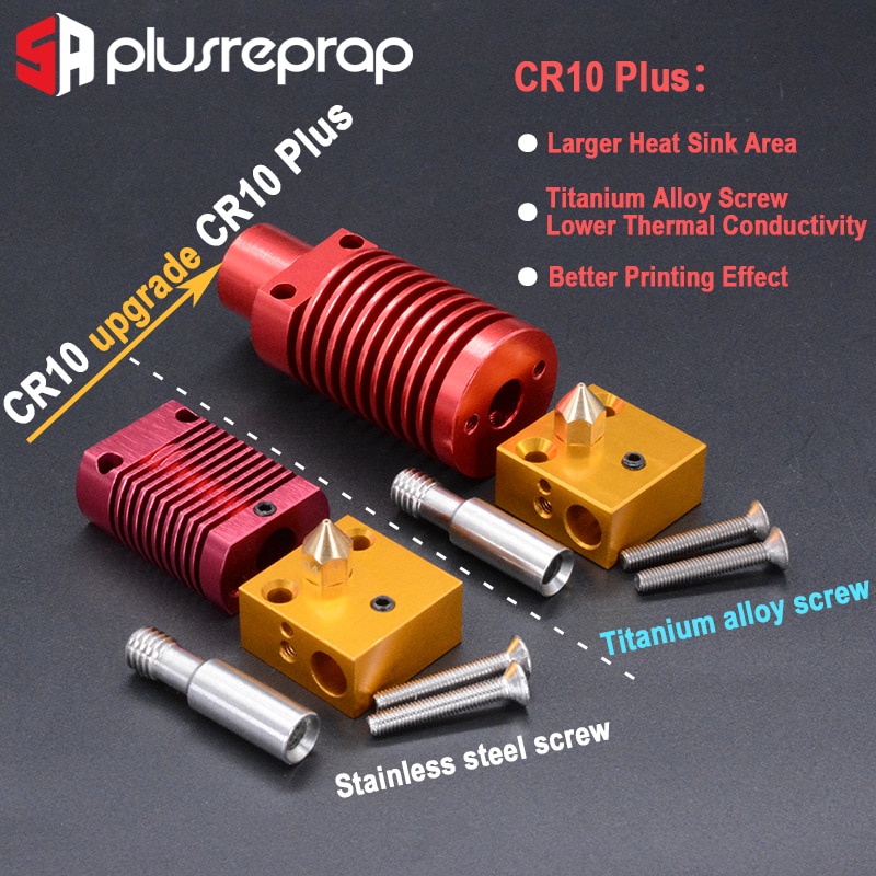 CR10 1.75mm J-head Hotend kit Aluminum Heat Block with Heater Thermistor Ender-3/CR-10/CR-10S With 0.4MM Nozzle 3D Printer Parts