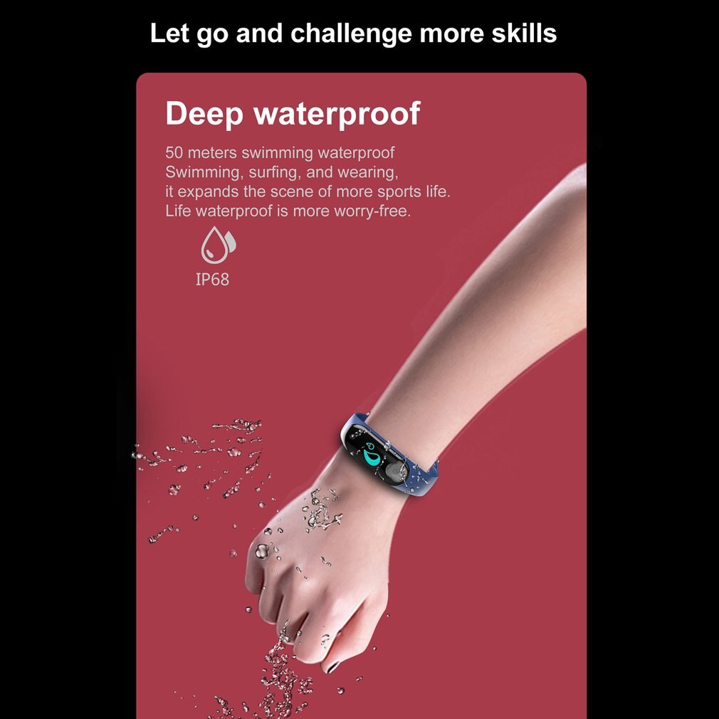 Smart Bracelet Heart Rate Blood Pressure Health Waterproof Smart Watch Bluetooth Watch Wristband Fitness Tracker