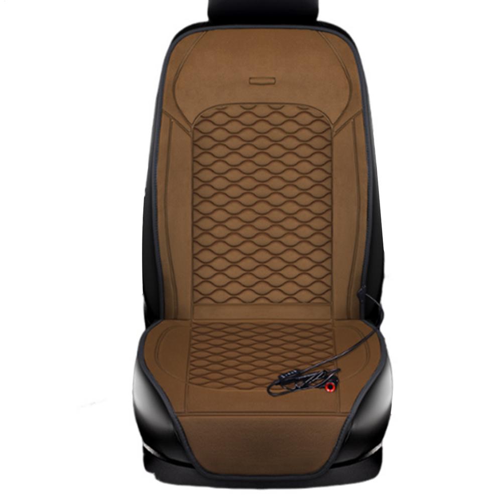 Coprisedile per auto Coprisedile riscaldato Scaldino per auto Scaldasalviette riscaldato a riscaldamento rapido Coprisedile per auto per camion SUV: marrone