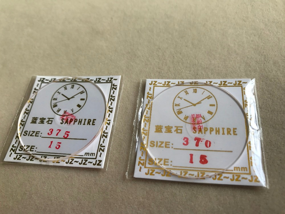 2x FLAT 1.5MM ROUND SAPPHIRE WATCH CRYSTAL GLASS FROM 35.5~37.5MM