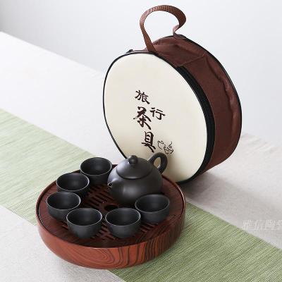 Draagbare dragen pakket Zisha Theepot Cups Plastic Thee Lade pakket China Kung Fu Thee Set Eenvoudige mini outdoor reizen Thee set: 05 Tea Set