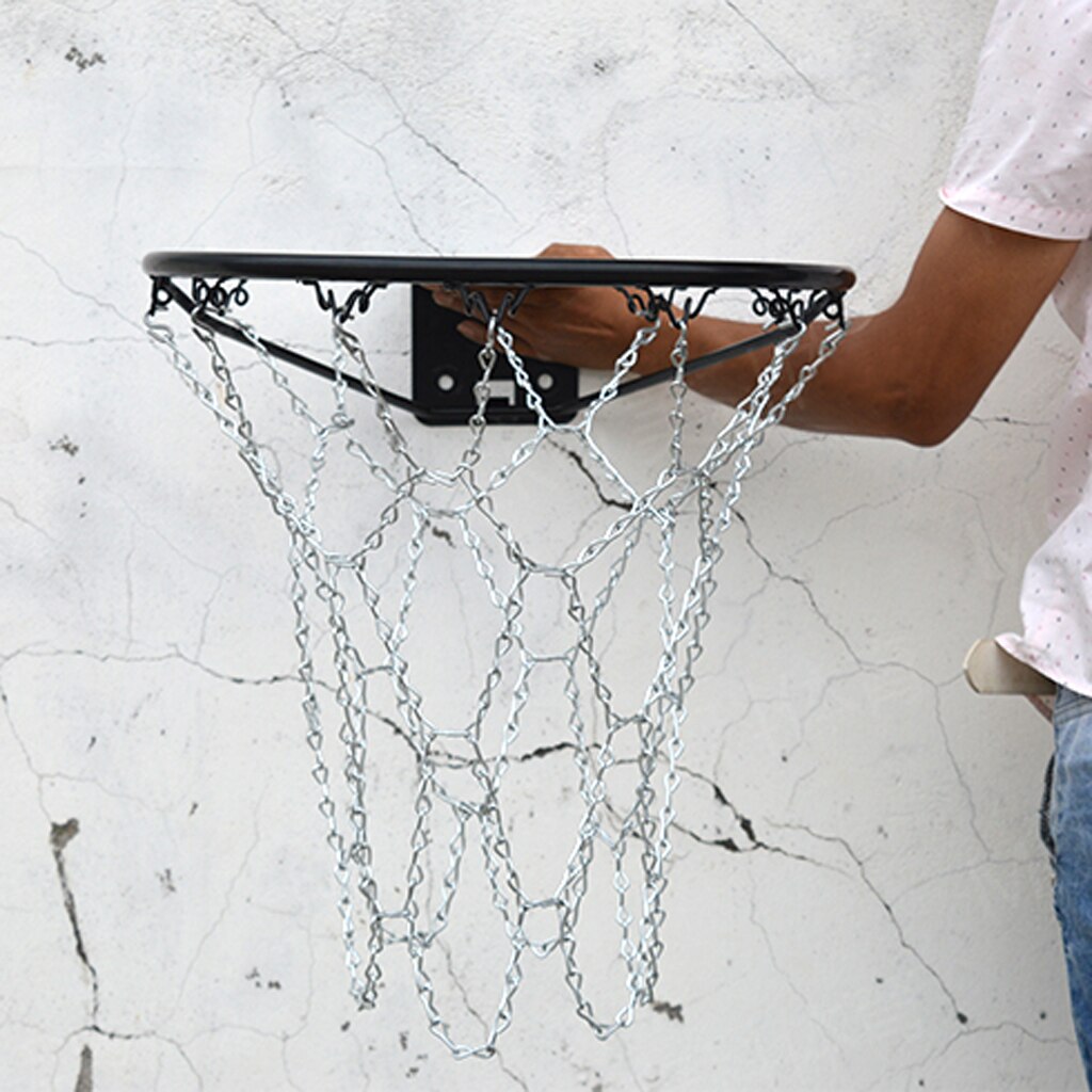 Rete per cerchioni da basket a catena in acciaio resistente di ricambio portatile per Standard