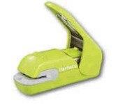 Environmentally Staple Free Stapler Harinacs Press & Safe Student Stationery Office Supplies No Need To Change Holes: green