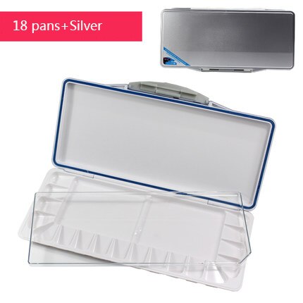 Empty Watercolor Palette Paints for Art Painting Palette Supplies acrylic moisturizing: silver 18pans