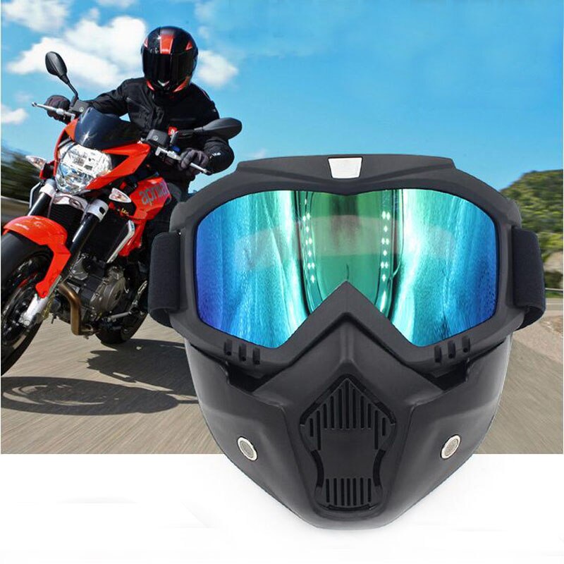 Outdoor Fietsen Motorfiets Winddicht Afneembare Bril Masker Protector Outdoor Fietsen Bescherm Padding Helm Zonnebril
