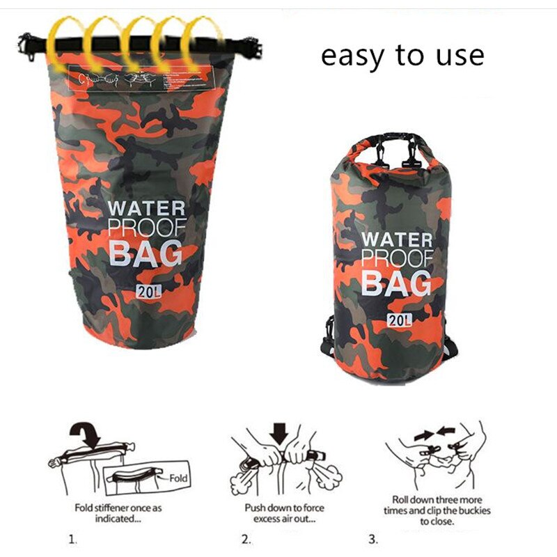 Waterproof Swimming Bag Storage Dry Sack Bag For Canoe Kayak Rafting Outdoor Sport Swimming Bags Travel Kit Backpack