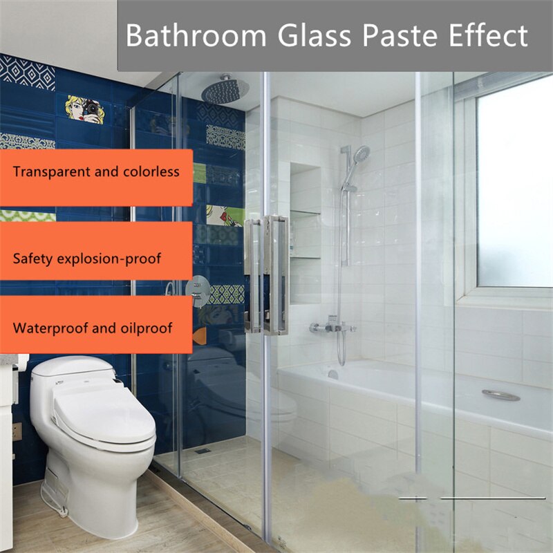 Film Transparent antidéflagrant de sécurité pour salle de bain, Film sans couleur pour porte coulissante et fenêtre