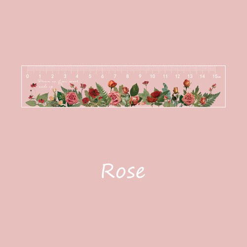 15 Cm Daisy Rose Ruler Multifunction DIY Drawing Tools Student Flower Rulers Double-duty School Office Supplies Stationery: rose