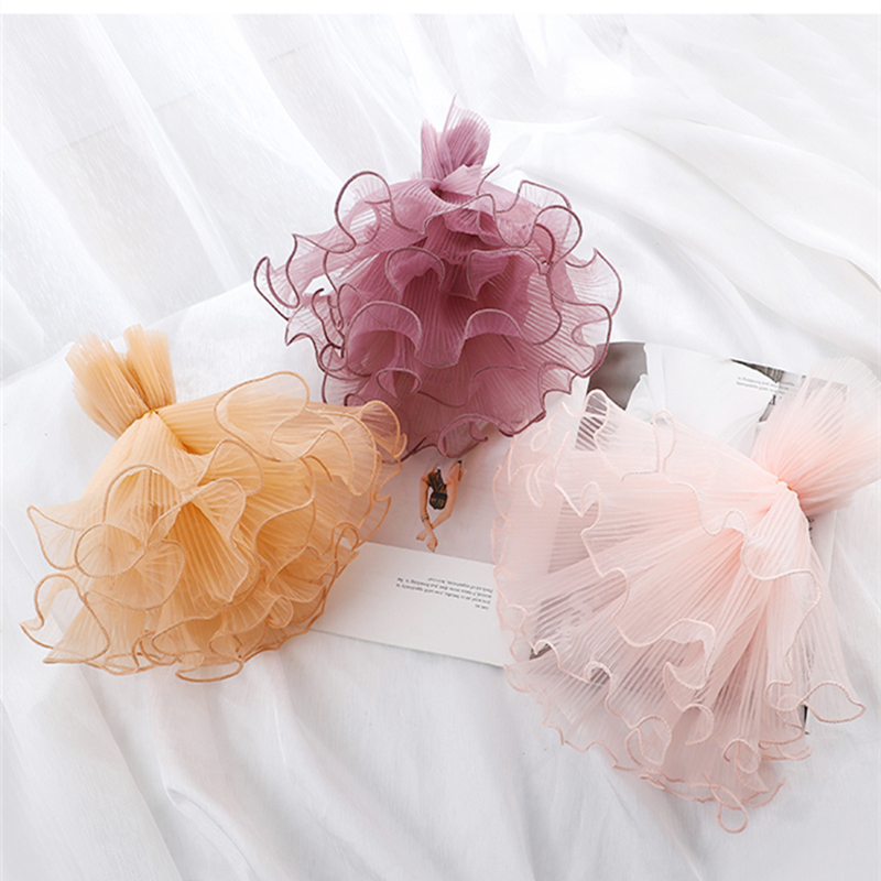 25cm*5yard Spray Yarn Flower Packaging Wave Gauze Lace Gauze Flower Shop Bouquet Floral Flower Packaging Material Net