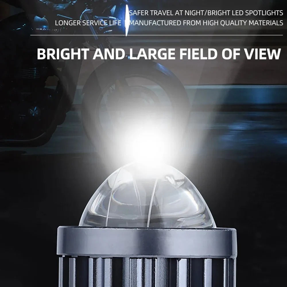 1Pc 10000lm H4 Led Lamp Motorfiets Moto Ba20d Koplamp Lamp Ip68 Csp Lens Geel Wit Lamp Scooter Accessoires Mist Licht