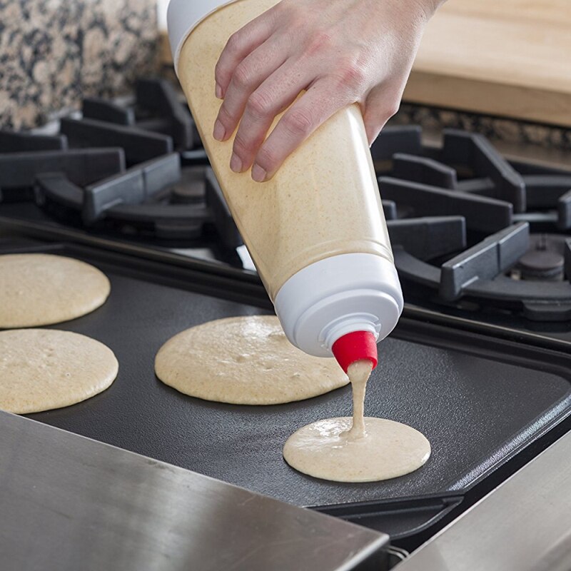 Husholdnings bagesmør dispenser med skala creme blanding flaske kage muffin pandekage vaffel creme shaker flaske køkkenredskaber