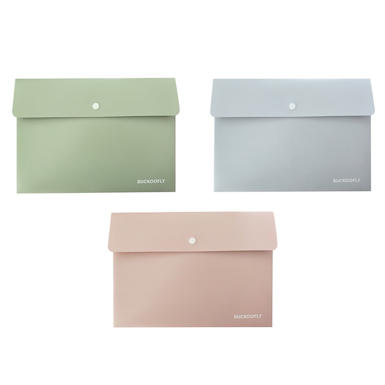 Expanding File Folder 1Pocket Plastic Envelope File Organizer with Smap Button Closure Portable A4 Size Desktop Document Storage