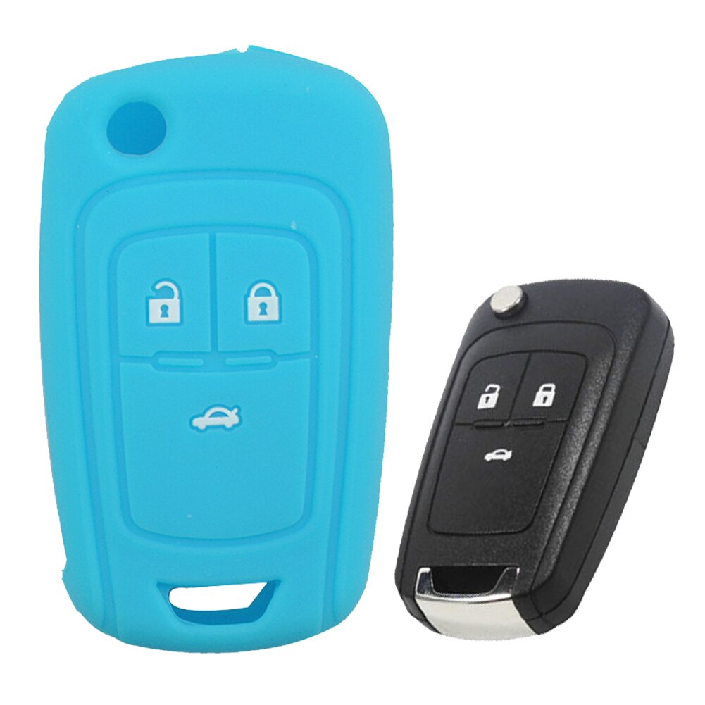 Fit Voor Chevrolet Silicone Skin Cover Smart Afstandsbediening Sleutelhanger Case 3 Knop Coolbestda Siliconen Sleutelhanger
