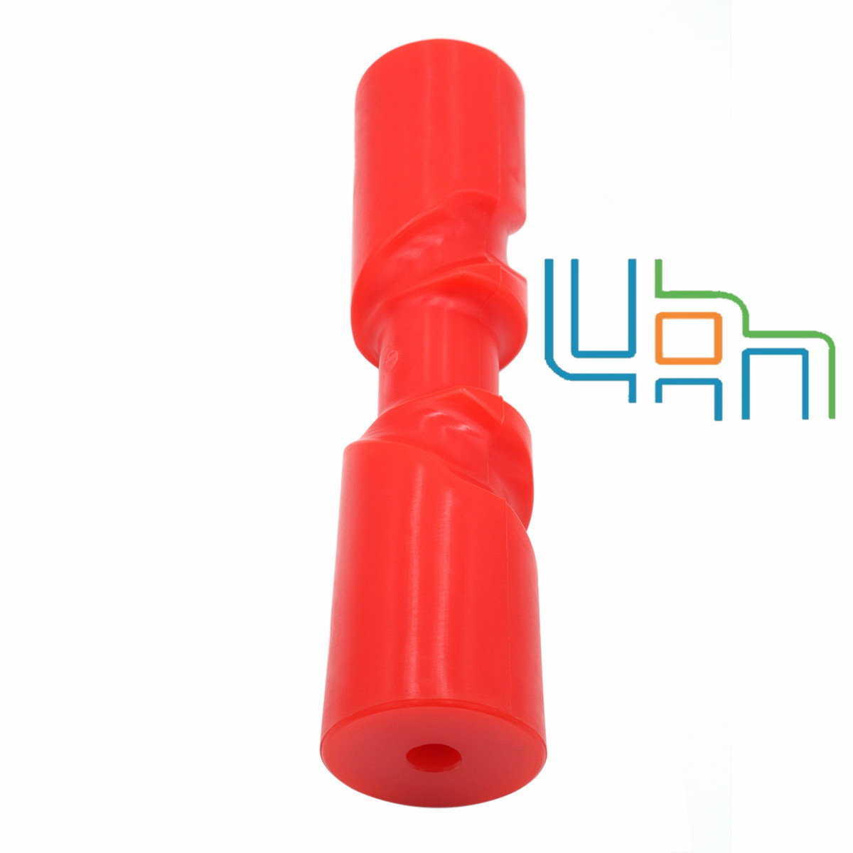 rodillo de remolque de barco autocentrante rojo de 12 pulgadas, orificio de 5/8 ", poliuretano