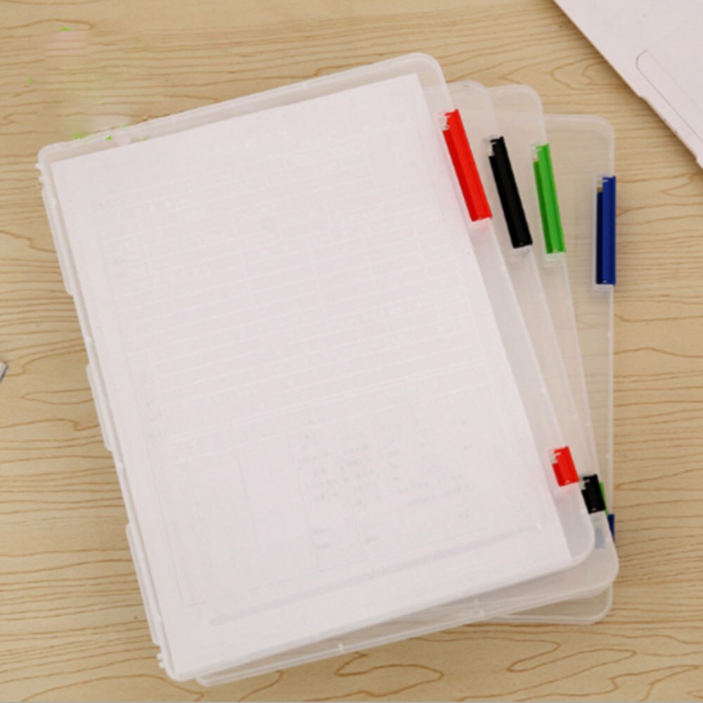 Portable A4 Transparent Storage Box Clear Plastic Document Paper Filling Case File Waterproof Storage Box Paper Organizers
