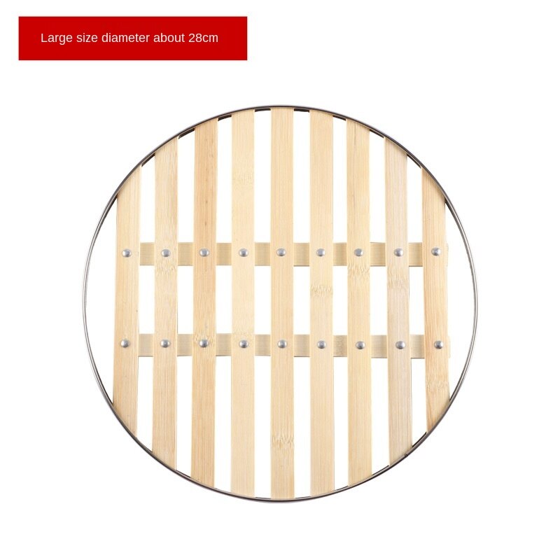 Bamboo grate steamer household steaming grid edge thickening steamed dumplings steamed buns steaming drawer: 28cm