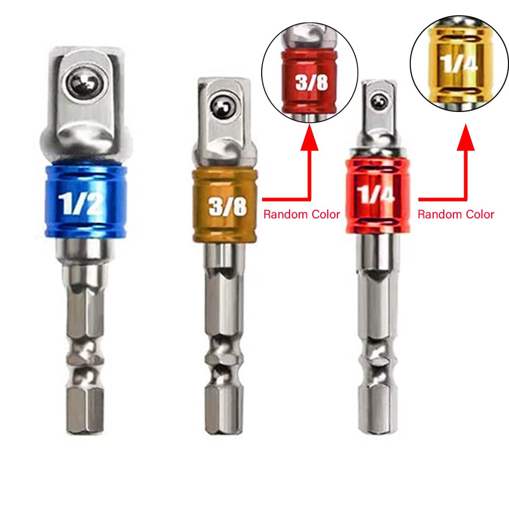 Power Drill Socket Adapter for Driver Impact Drill Extension Drill Bits Bar Socket Adapter 1/4 Hex Shank Square Head Drill Bit: Silver