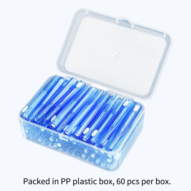 60 Pcs/Pack Push-Pull Interdental Brush Gum Interdental Tooth Brush Orthodontic Wire BrushToothpick