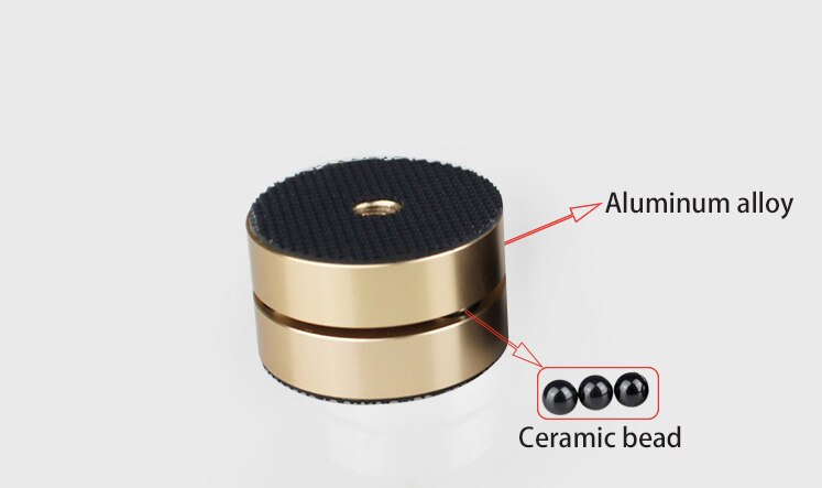 HiFi Audio Speaker Stand Foot Pad Anti-shock Absorber Spike Isolation Feet For Amplifier Preamp DAC Speaker Vinyl Record Player: 4 pcs / Gold Ceramic bead