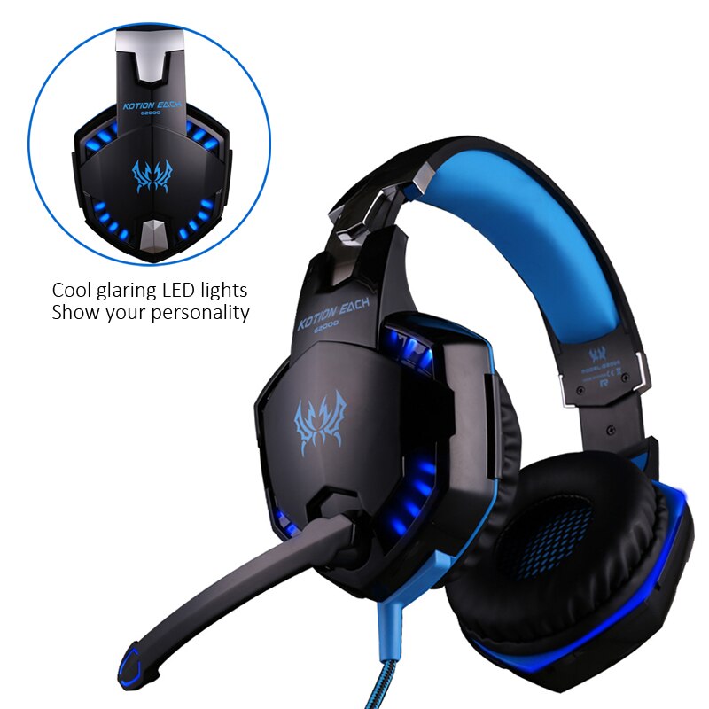 G2000 Oranje Gaming Headset Diepe Bas Stereo Casque Bedrade Hoofdtelefoon Gloeiende Oortelefoon Met Microfoon Voor PS4 Xbox Pc Laptop