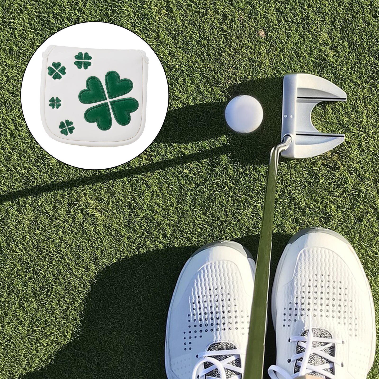 Golf Square Mallet Putter Cover Headcover PU Leather Putter Headcovers Putter Head Cover with Magnetic Closure
