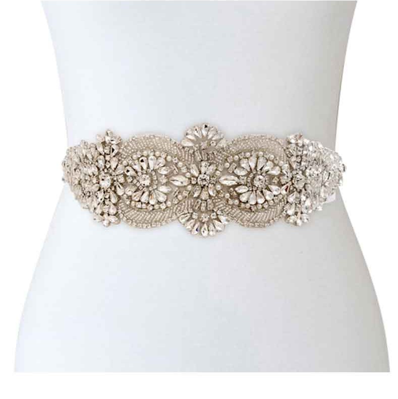Ceinture pour robe de mariée en cristal Rose doré, accessoire de luxe fait à la main avec strass