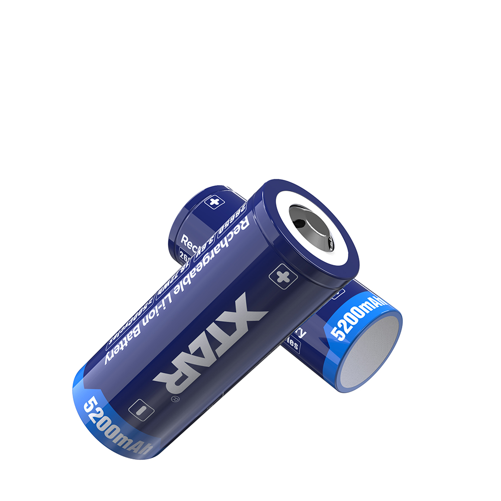 2/4PCS XTAR 26650 Battery 5200mAh Rechargeable Li-ion Battery With Protected Button Top 3.6V Batteries For Flashlights