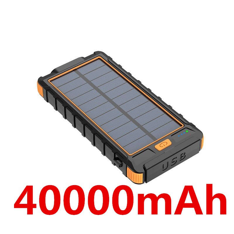 Banco de energía solar de alta capacidad, 80.000 mAh, carga rápida y conveniente, para Samsung PD, iPhone 11 pro, Xiaomi mi: Orange-40000mAh