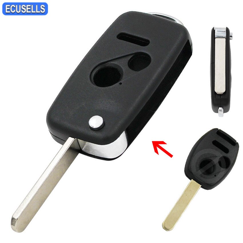 3- knops opvouwbare sleutelbehuizing met afstandsbediening, klapsleutelbehuizing, slimme autosleutelhoes voor honda odyssey lx ridgeline accord civic cr-v pilot fit