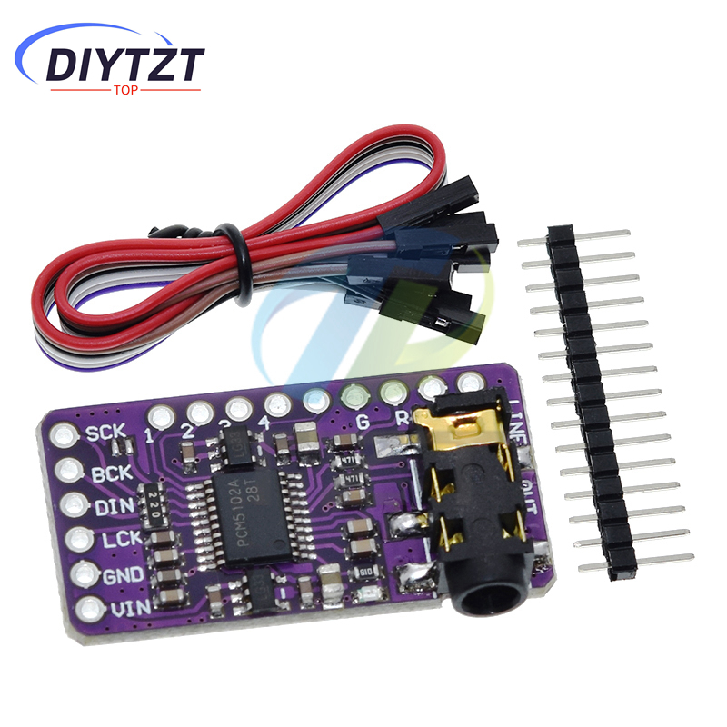 DIYTZT Interface I2S PCM5102A DAC I2S Module de lecteur pour Raspberry Pi carte Format pHAT carte Audio numérique PCM5102