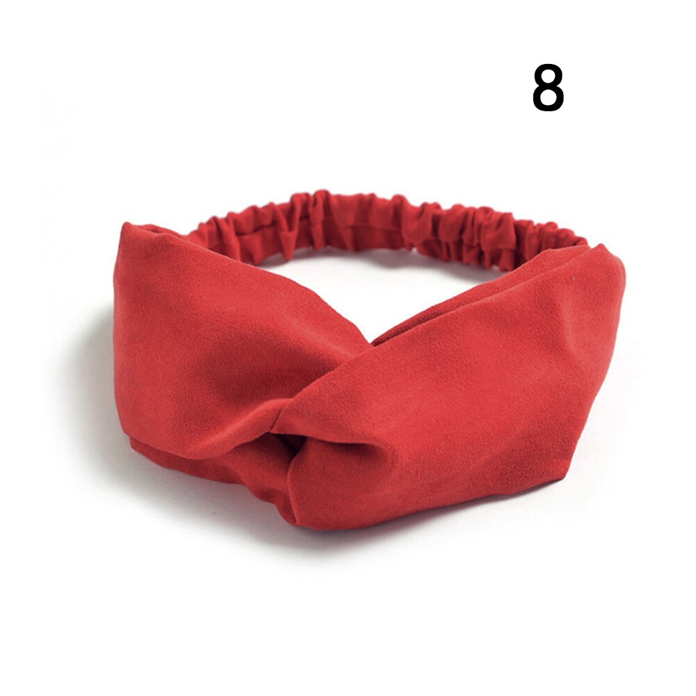 Suede Twist Tulband Vrouwen Haarband Bows Elastische Hoofddoek Sport Haarbanden Head Band Knoop Hoofdband Voor Meisjes Hoofddeksels Headwrap: 8