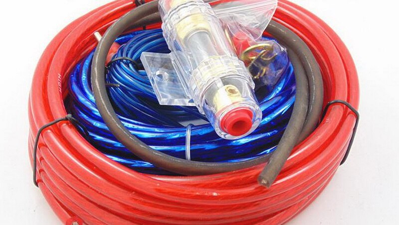 Kit de cableado de amplificador completo para coche, juego de subwoofer estéreo para coche, medidor de líneas para altavoces Subwoofers Universal