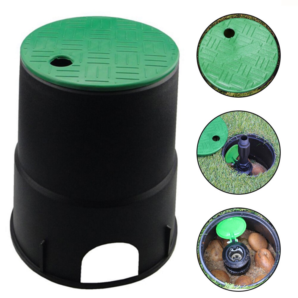Caja de válvula de agua de plástico ABS de 6 pulgadas, tapa de válvula subterránea para césped y jardín, cubierta de válvula de riego por aspersión, caja de tapa