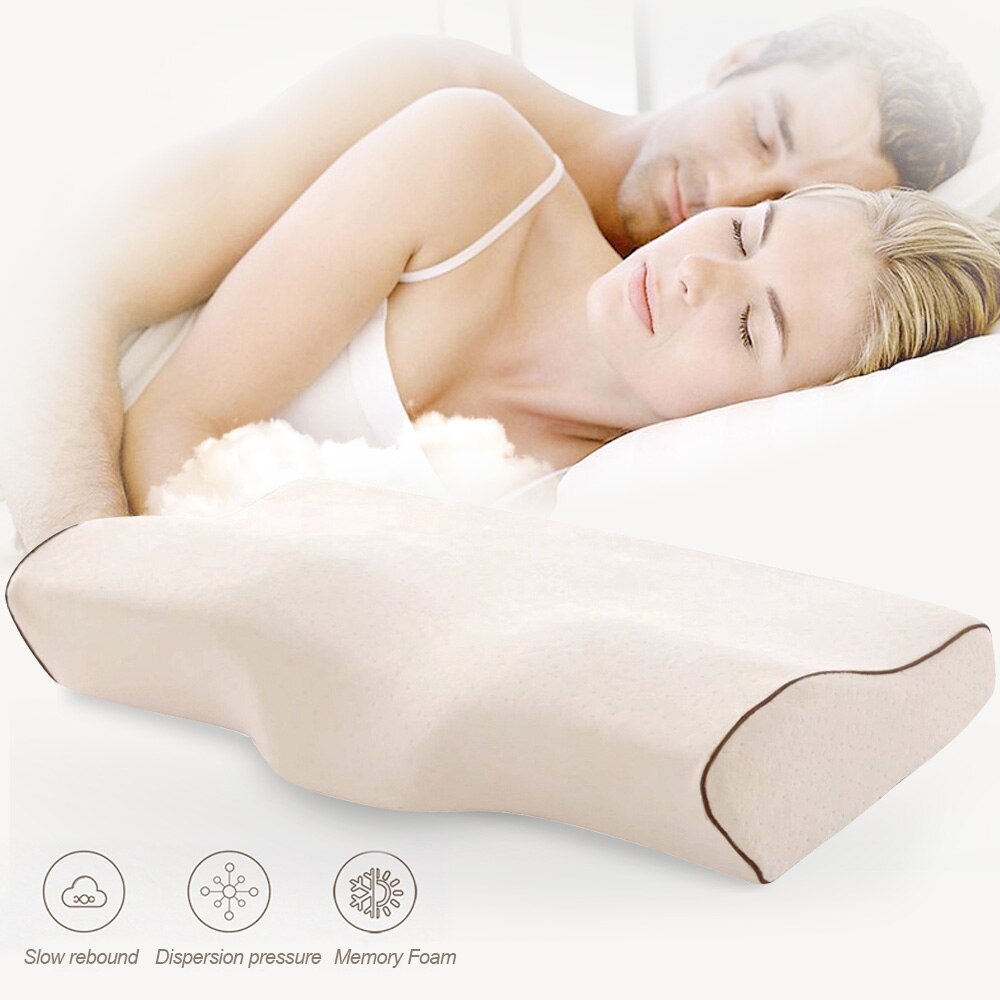 Memory Foam Beddengoed Kussen Vlinder Vormige Ontspannen Nek Bescherming Orthopedische Trage Rebound Cervicale Voor Gezondheidszorg 50x30cm