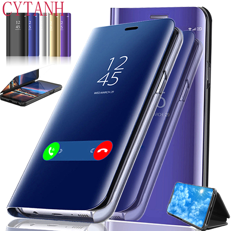 Voor Realme C21 Case Smart Sleep Spiegel Flip Telefoon Case Covers Voor Realme C21 RMX3201 Magneet Stand Boek Coque C21