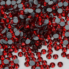 Dark Red Siam Plaksteen Glas Fix Strass -Fix Kristallen Stenen Voor Kleding