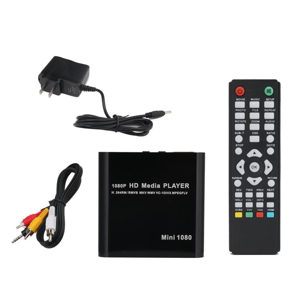 Mini fuld  hd1080p usb ekstern hdd-afspiller med sd mmc-kortlæser vært hdmi hdd media multimedie video bil hd-afspiller autoplay