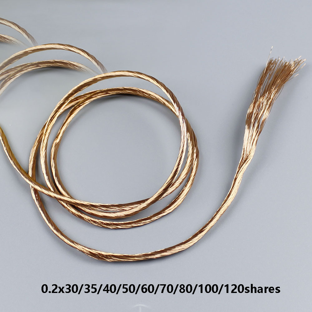 0.2x30 0.2x50 0.2x60 0.2x80 0.2x100 0.2x200 Strands Litz Wire 0.2mm Polyurethane Enameled Round Copper Stranded Wire
