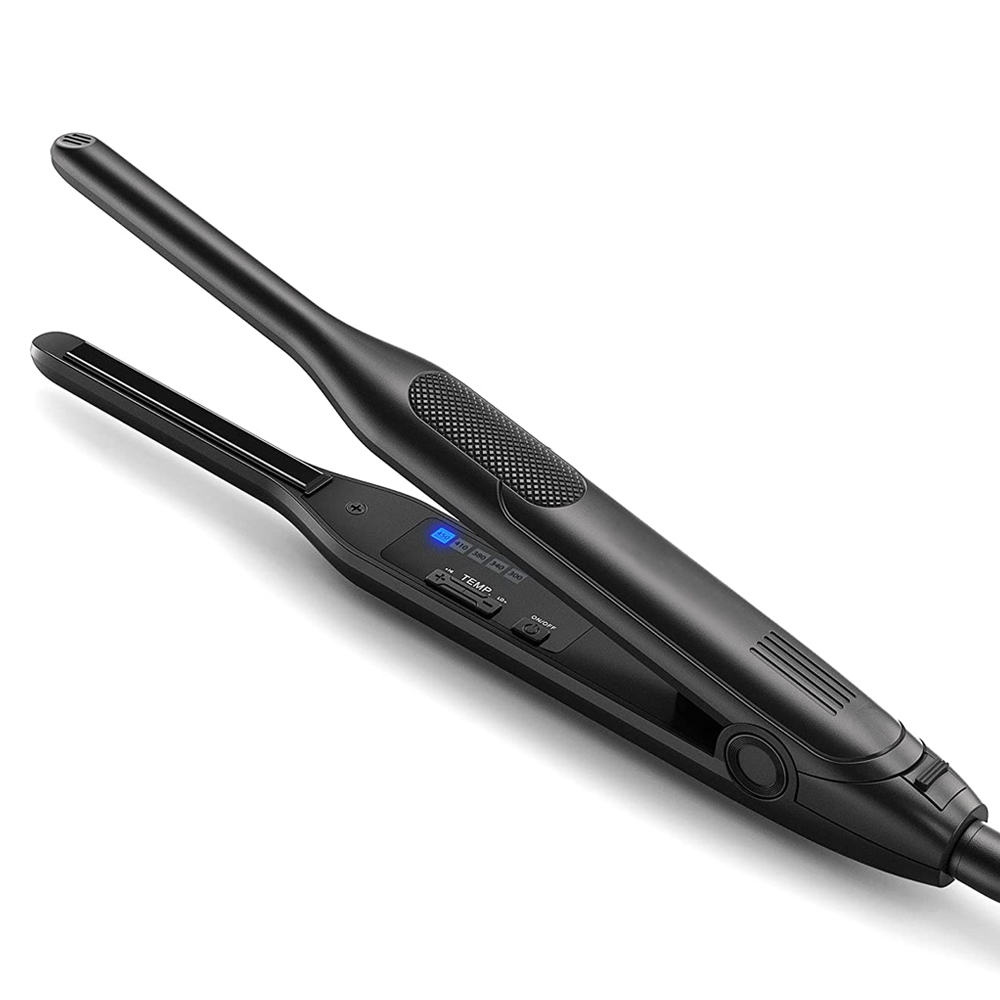 Hair Straightener Curler Ceramic Coating Thinnest Plate Pencil Flat Irons For Short Hair Men's Beard Styler: Red / AU