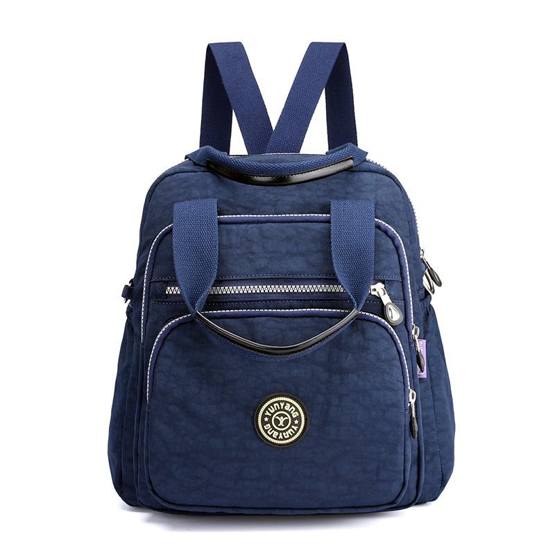 Mochila impermeável para mulheres, Mochila Laptop Lazer, Mochilas escolares multifuncionais, Nova moda: Azul profundo