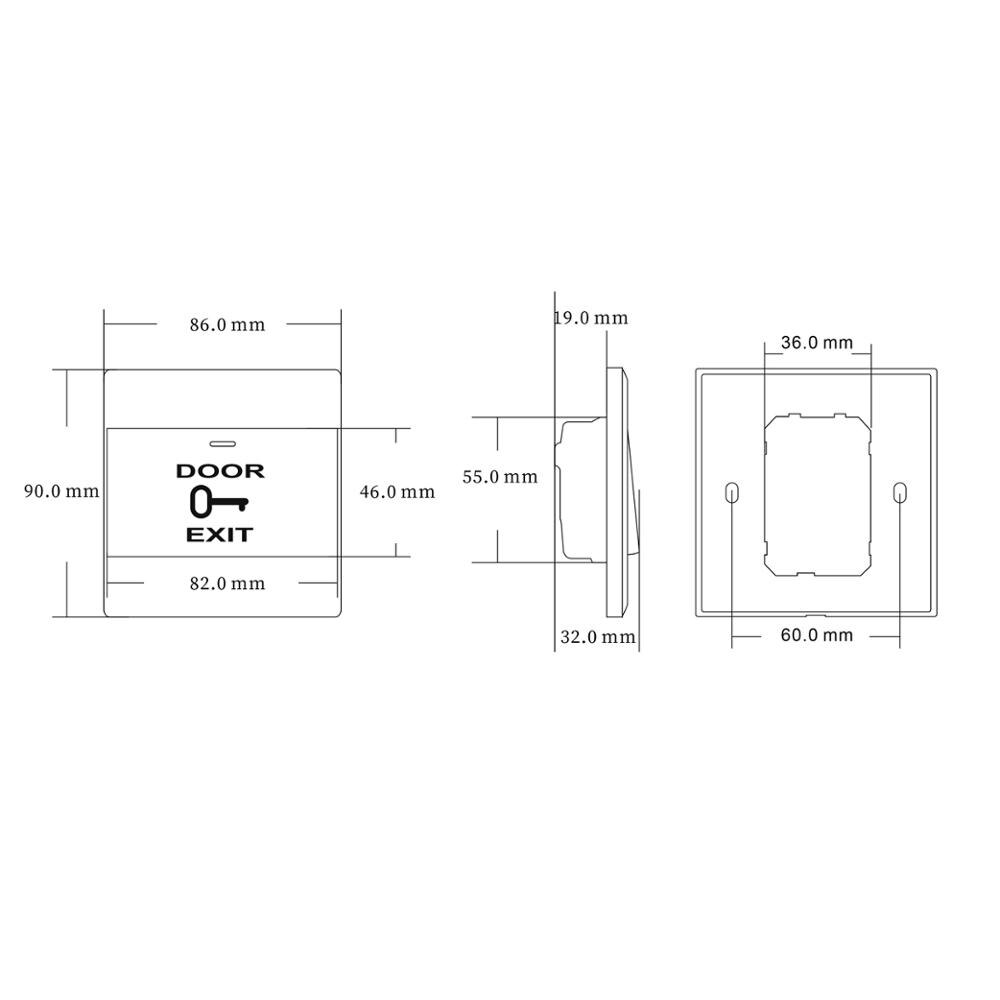 Door Exit Switch Release Push Button Switch COM NO NC pins Switches with copper material for Door Lock Access Control System