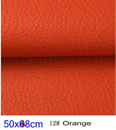 50x68cm Pu Synthetic Leather Material Leather Upholstery Fabric For Car Seat Tissu Simili Cuir Kunstleer Stof Tela Para Mueble: 12 orange