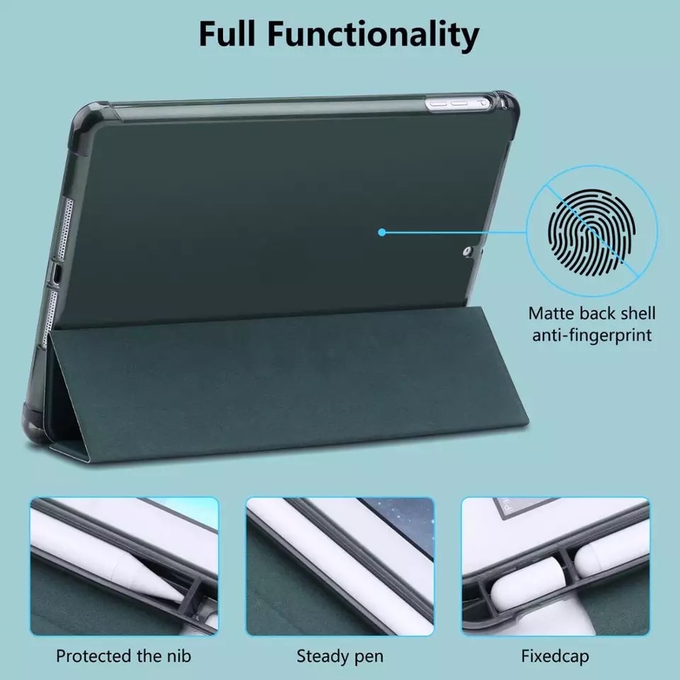 Taske til ipad 10.2 7th generation ultra slim læder taske stander smart cover til ipad mini 5 air 3 smart tpu cover