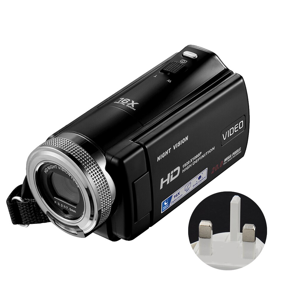 Portable Camcorder Vlogging 16X Digital Zoom Video Camera Photography FHD 1080P Wide Angle With Microphone USB Rechargeable: UK